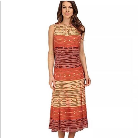PENDLETON MAXI DRESS SLEEVELESS ORANGE GRIDS  BOARDWALK SIZE 12 AESTHETIC CORE - Picture 2 of 11